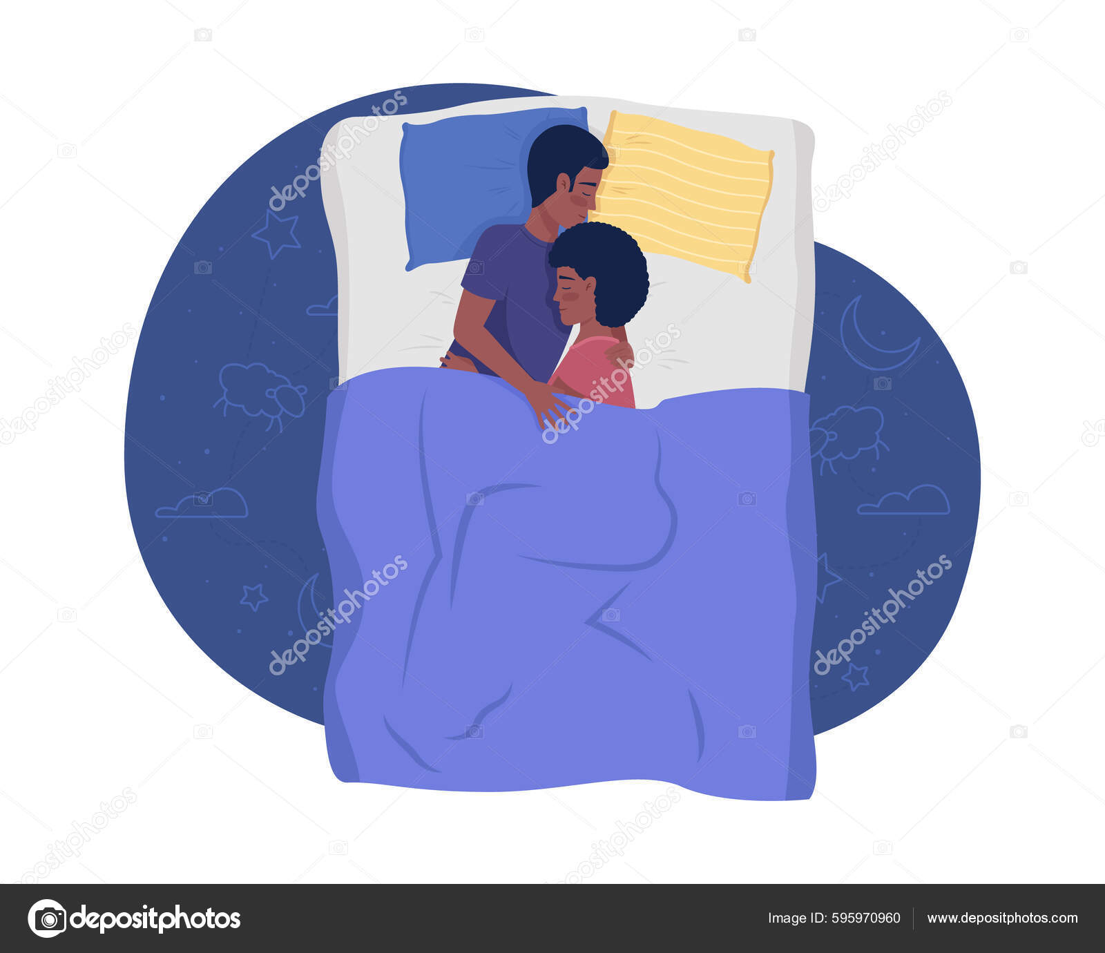 Couple cuddling bed Vector Art Stock Images | Depositphotos Couple cuddling bed Vector Art Stock Images | Depositphotos