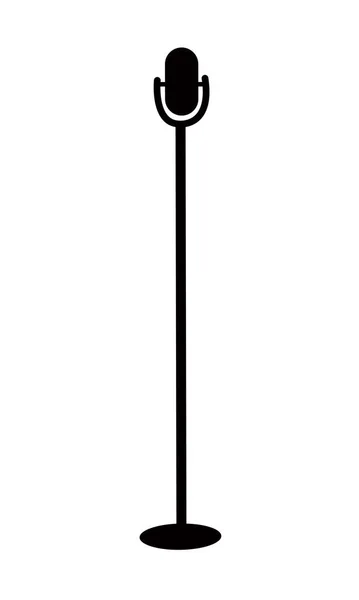 Винтажный Микрофон Высокой Ноге Полуплоского Векторного Объекта Цвета Музыкальное Шоу — стоковый вектор