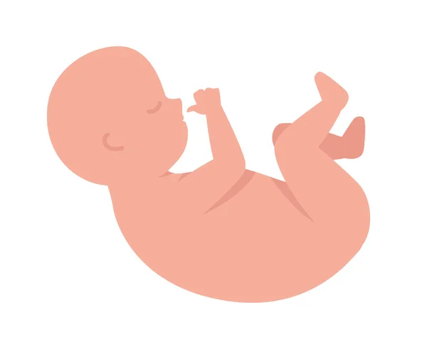 Newborn Baby Semi Flat Color Vector Character Editable Figure Full — Stockvektor