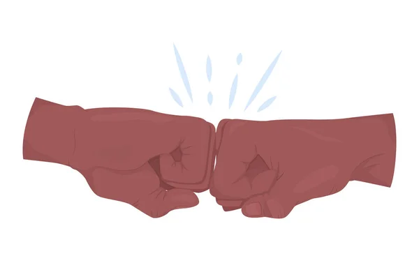 Greetings Semi Flat Color Vector Hand Gesture Editable Pose Human — Image vectorielle