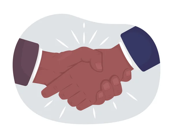 Making Agreement Vector Isolated Illustration Businessmen Partnership Traditional Flat Hand — Stok Vektör