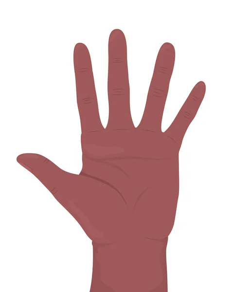 Spread Fingers Semi Flat Color Vector Hand Gesture Editable Pose — Wektor stockowy