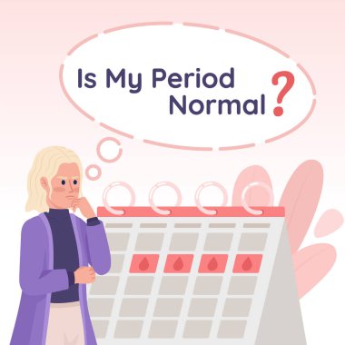 Female health checkup motivational card template. Editable social media post design. Flat vector color illustration for poster, web banner, ecard. Quicksand Bold, Pacifico Regular font used