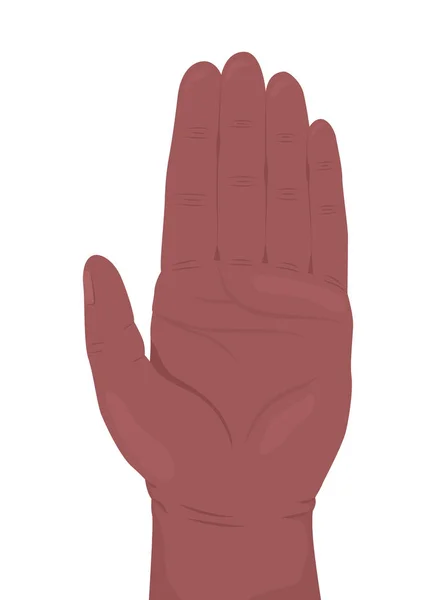Hand Semi Flat Color Vector Hand Gesture Editable Pose Human — Vector de stock
