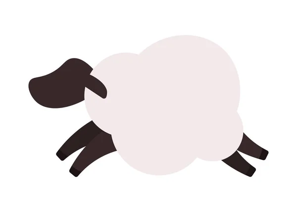 Jumping Sheep Semi Flat Color Vector Animal Farm Habitat Editable — ストックベクタ
