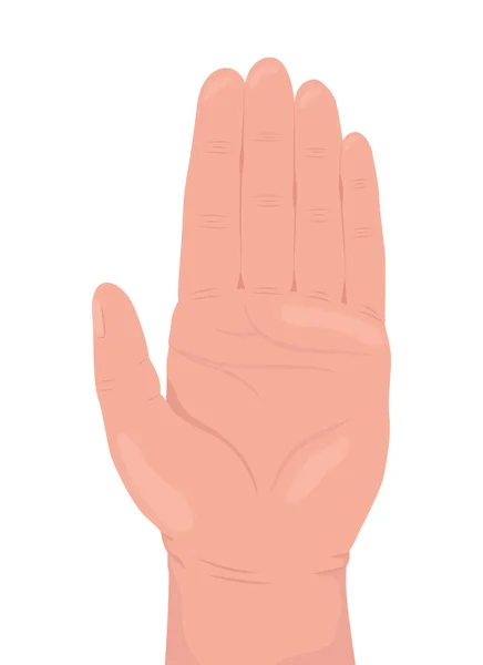 Restriction Semi Flat Color Vector Hand Gesture Editable Pose Human — Stockvector