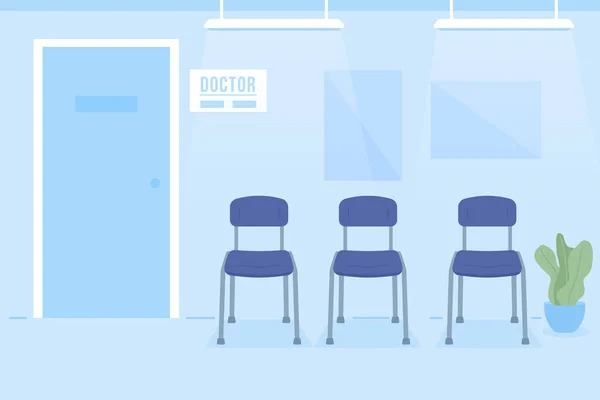 Chairs Doctor Office Reception Room Flat Color Vector Illustration Medical — Archivo Imágenes Vectoriales