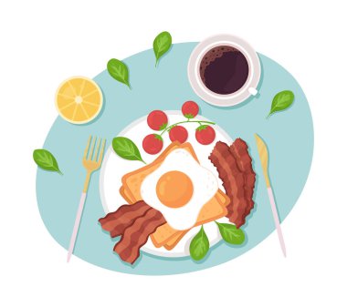 Nutritious breakfast 2D vector isolated illustration. Healthy food and eating patterns flat objects on cartoon background. Morning colourful editable scene for mobile, website, presentation