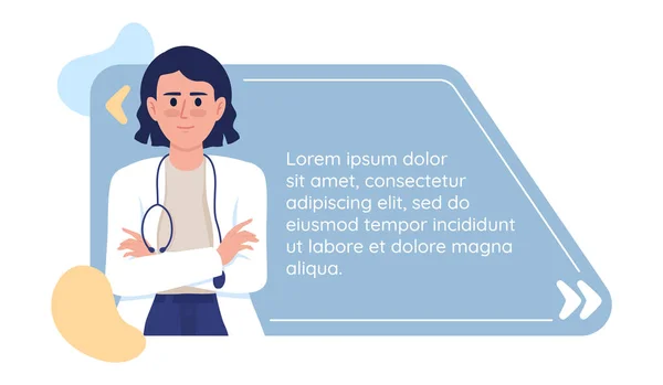 Doctor Advice Quote Textbox Flat Character Medical Service Speech Bubble —  Vetores de Stock