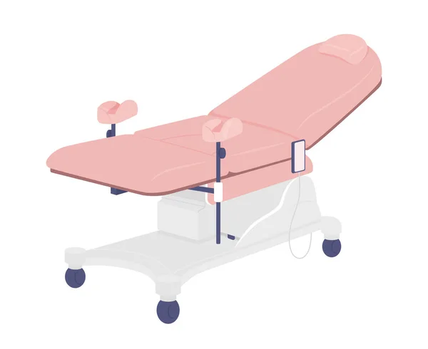 Gynecologist Examining Chair Semi Flat Color Vector Object Editable Figure — Stockvektor
