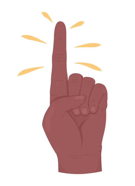 Exclamation Semi Flat Color Vector Hand Gesture Editable Pose Human — 图库矢量图片