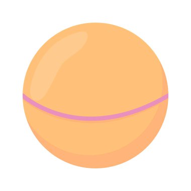 Orange ball semi flat color vector object. Toy for sportive games. Editable element. Full sized item on white. Childhood simple cartoon style illustration for web graphic design and animation