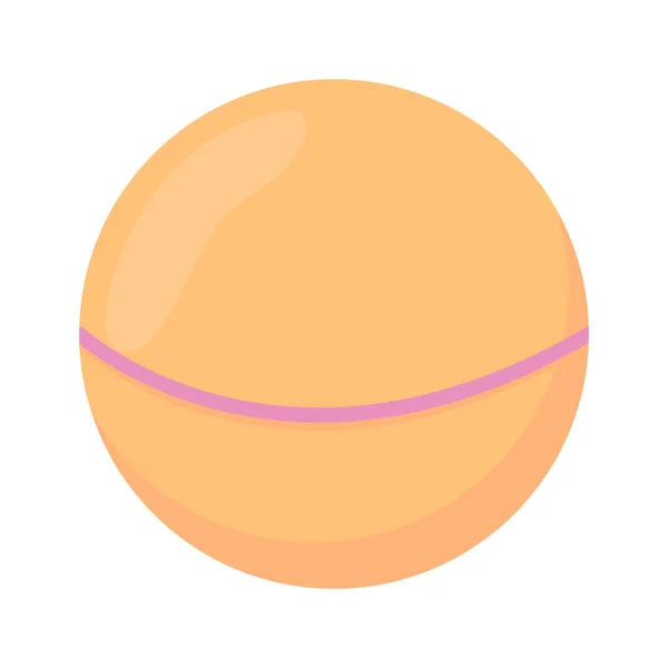 Orange Ball Semi Flat Color Vector Object Toy Sportive Games — Stockvektor