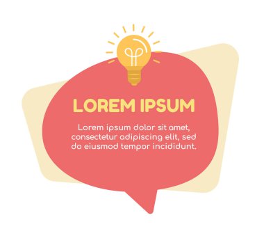 Think outside box quote textbox with flat object. Innovation. Speech bubble with editable cartoon illustration. Creative quotation isolated on white background. Fredoka One, Comfortaa fonts used