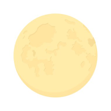 Full moon semi flat color vector object. Editable element. Full sized item on white. Astronomy. Celestial body simple cartoon style illustration for web graphic design and animation