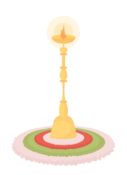 몰리초 Rangoli Candle Holder 반평평 흰색으로 품목이다 그래픽 디자인 애니메이션을 — 스톡 벡터