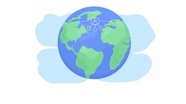 Animasyon izole edilmiş uzaktan yönetim. Yönetici kontrol paneli. Alfa kanallı 4k 'lık düz nesne video görüntüleri. Cep telefonu, web sitesi ve sosyal medya için küresel ağ renkli animasyon