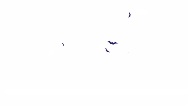 Personagens Morcegos Voadores Animados Figuras Planas Tamanho Normal Imagens Vídeo — Vídeo de Stock