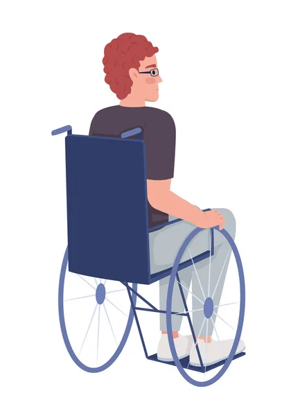 Hombre Discapacitado Semi Plana Vector Color Carácter Figura Editable Persona — Vector de stock