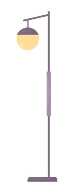 Yer lambası yarı düz renk vektör nesnesi. Ev dekorasyonu. Düzenlenebilir öge. Tam boy beyaz. Web grafik tasarımı ve animasyonu için basit çizgi film stili çizimi