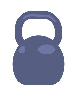 Kettlebell yarı düz renk vektör nesnesi. Spor envanteri. Düzenlenebilir öge. Tam boy beyaz. Web grafik tasarımı ve animasyonu için basit karikatür stili çizimi