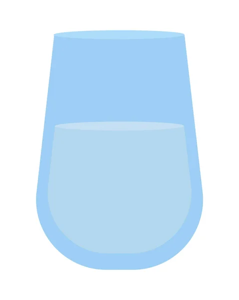 Склянка Води Напівплоского Кольору Векторний Єкт Оздоровлення Елемент Підходить Повнорозмірний — стоковий вектор