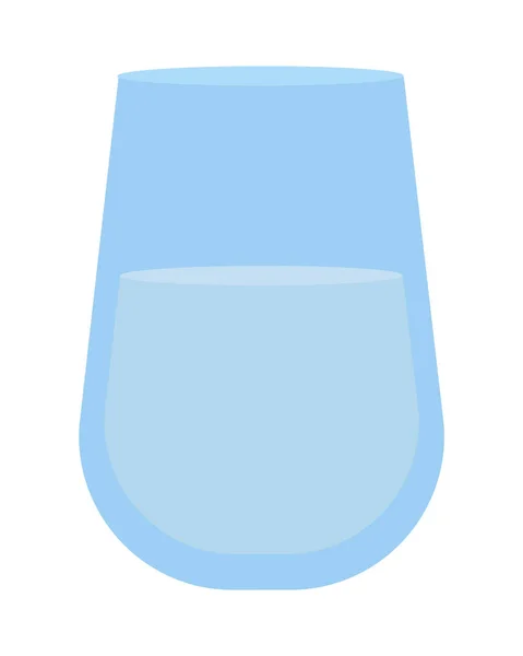 Vidrio Agua Semi Plana Vector Color Objeto Refresco Elemento Editable — Vector de stock