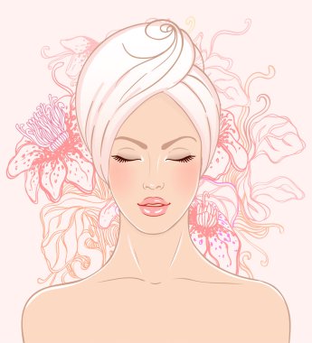 güzel kızın rahatlatıcı spa salon