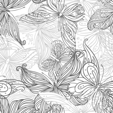 arka planda kelebekler ve çiçekler