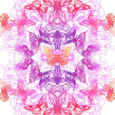 arka planda kelebekler ve çiçekler