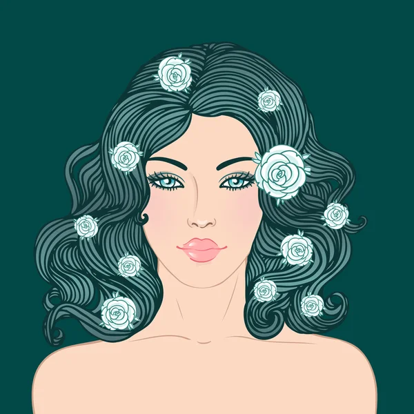 Pretty young woman — Stock Vector