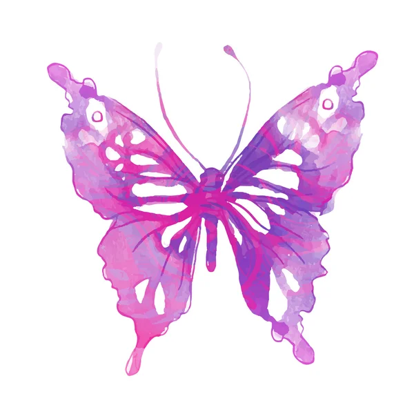 Amazing watercolor butterfly — Stock Vector