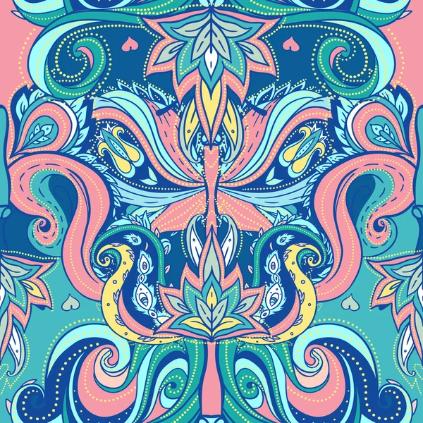 Floral paisley indien motif sans couture orné — Image vectorielle