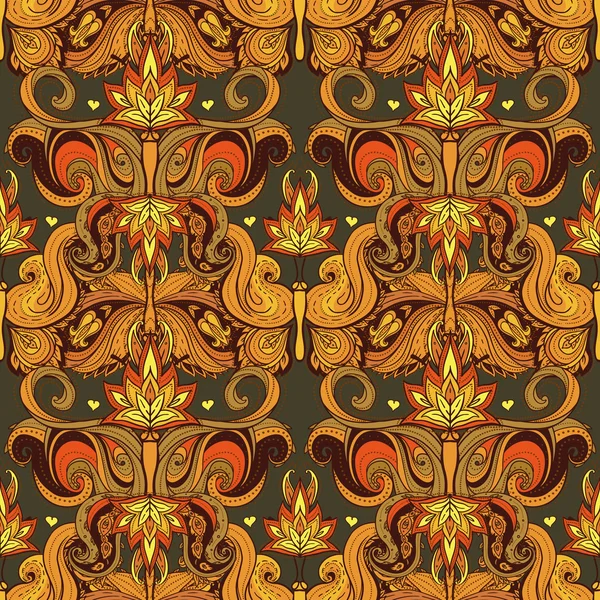 Floral paisley coloré motif sans couture orné — Image vectorielle