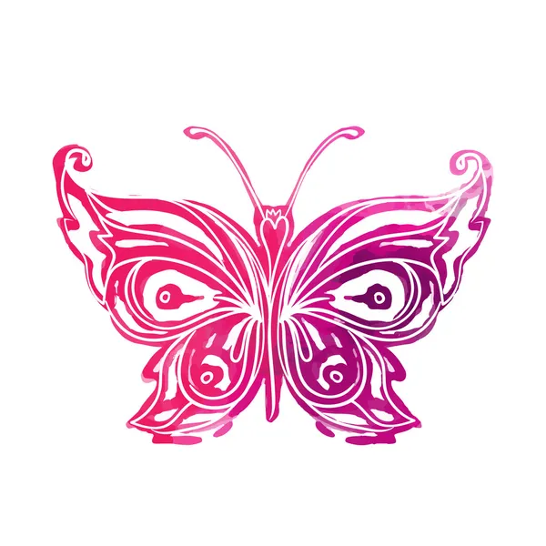 令人惊异的水彩蝴蝶 — 图库矢量图片