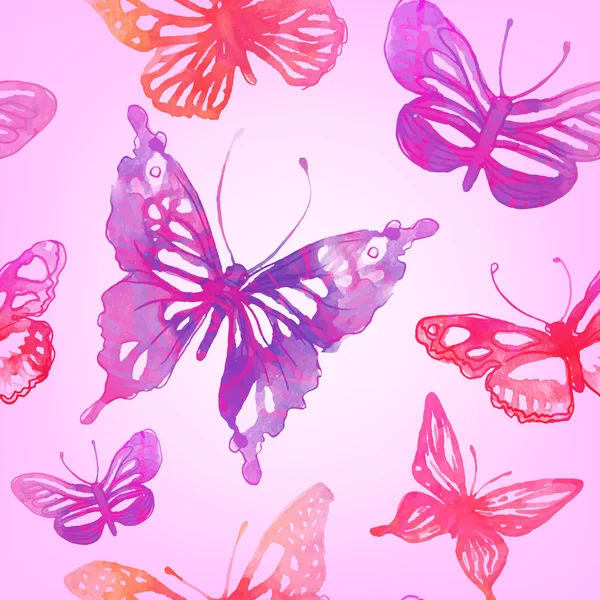 Fondo con mariposas y flores — Vector de stock