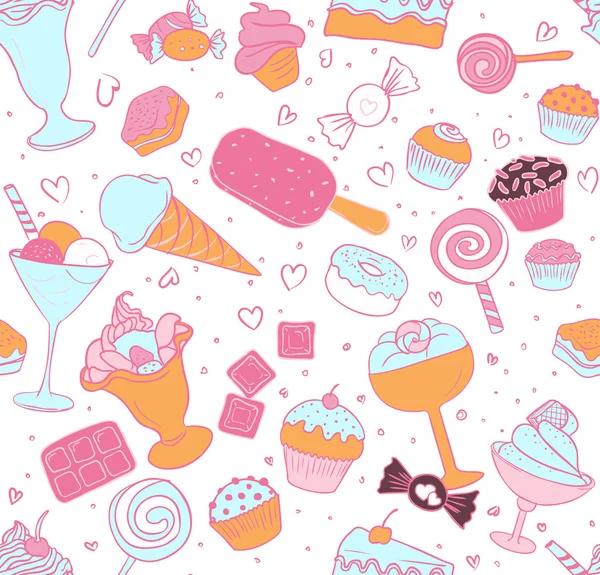 Seamless pattern with candies and sweets — Stock Vector