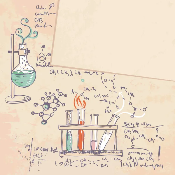 Nauka chemii laboratoryjnej tło — Wektor stockowy