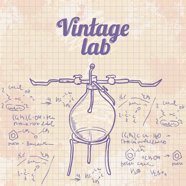 Laboratorio de química científica — Vector de stock