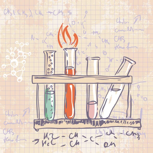 Wetenschap chemie laboratorium achtergrond — Stockvector