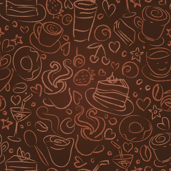 Kaffeezeit, nahtloser Hintergrund für Ihr Design — Stockvektor