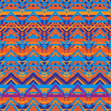 retro renkleri etnik zikzak desen