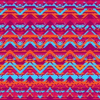 retro renkleri etnik zikzak desen