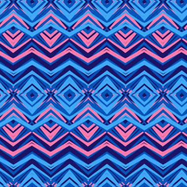 retro renkleri etnik zikzak desen
