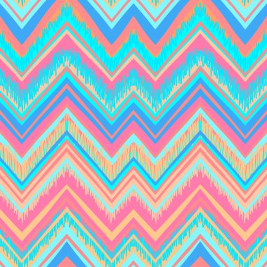 retro renkleri etnik zikzak desen