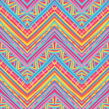 retro renkleri etnik zikzak desen