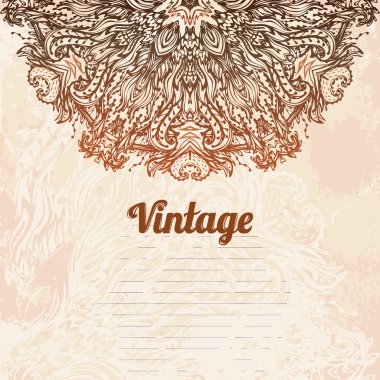 bej renkli çiçek açan çiçek, vintage şekil kazınmış.