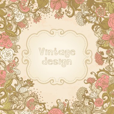 Çiçekli vintage tarzı arkaplan