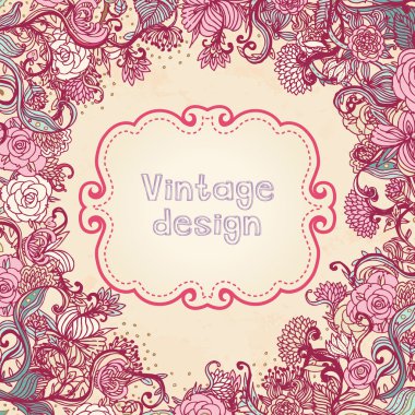 Çiçekli vintage tarzı arkaplan