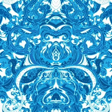 çiçek desenli süslü seamless modeli